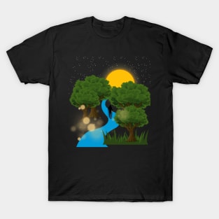 Hiking between the trees alone T-Shirt